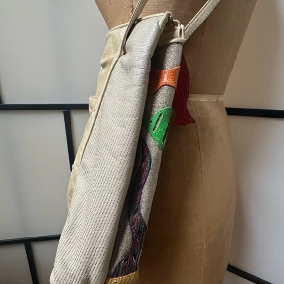 Vintage 80s Sharif Shoulder Tropical Fish Multicolored Purse Handbag - Picture 11 of 16